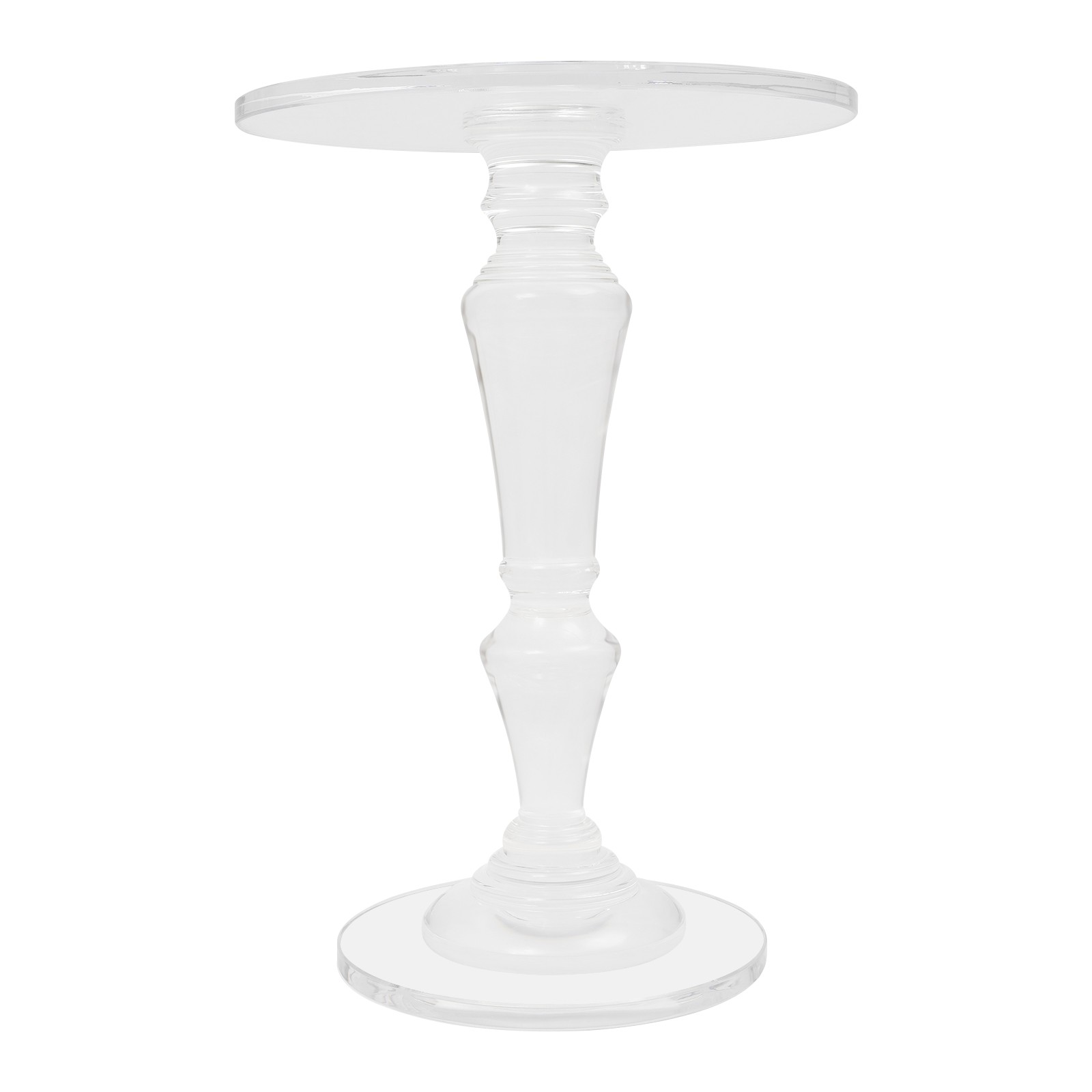 Clear Acrylic Side Table Round Ende Table Drink Table for Small Space 13.8"x19”