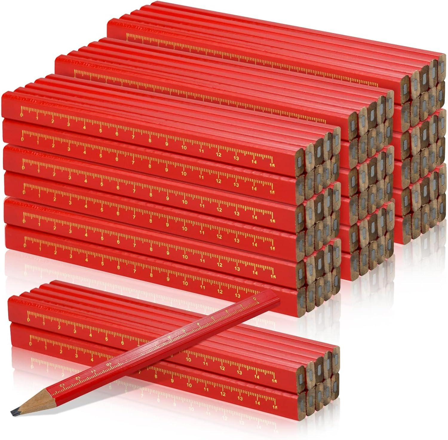 100 Pcs Carpenter Pencils, Octagonal Hard Black Carpenter Pencils for Woodworkin