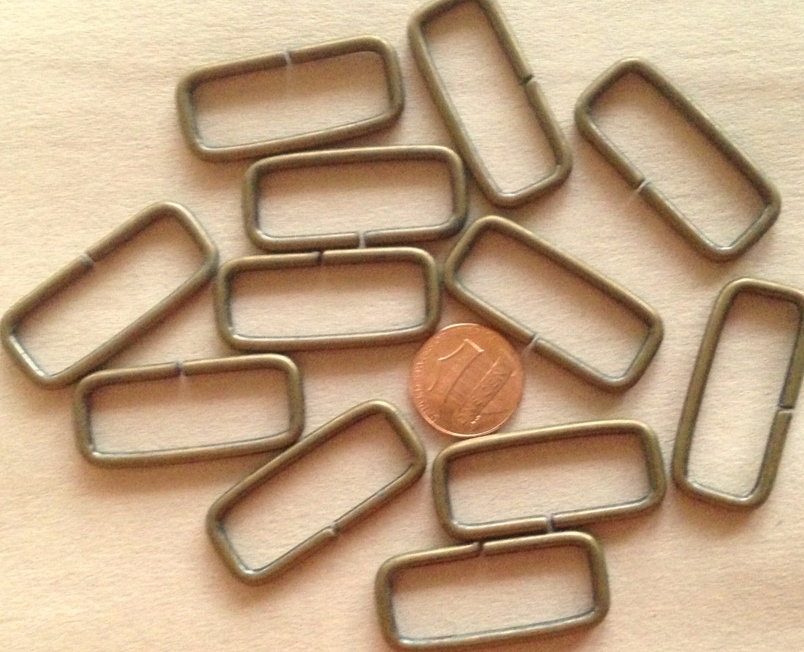 12 Antiqued Brass Tone Metal Loops Rings 1 3/8" 33mm Inside Measurement # 7215
