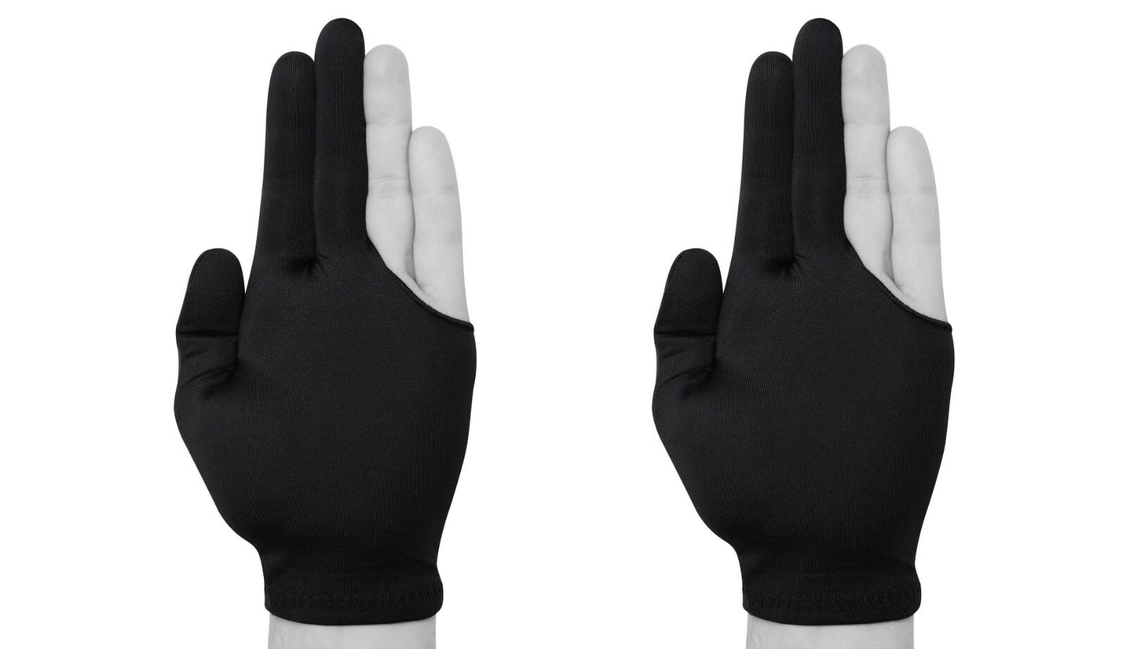 2 Billiard Quality GLOVES - Black - for POOL CUE - Fits either hand