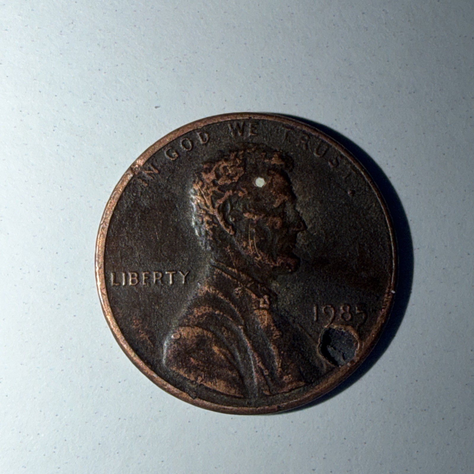1984-D Lincoln Cent With Strike Error, Repunched Mint Mark