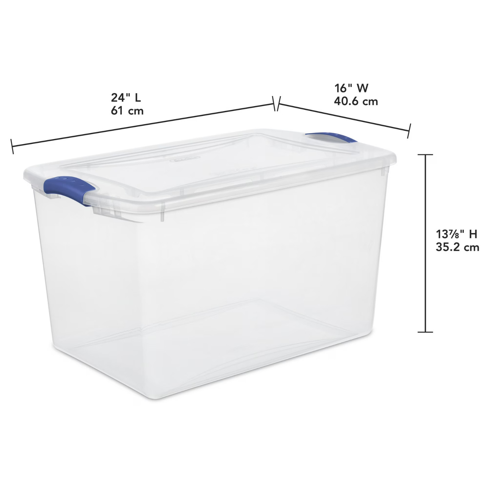6 Pack Sterilite 66 Qt Clear Plastic Latching Storage Bin Tote w/ Lid Stackable