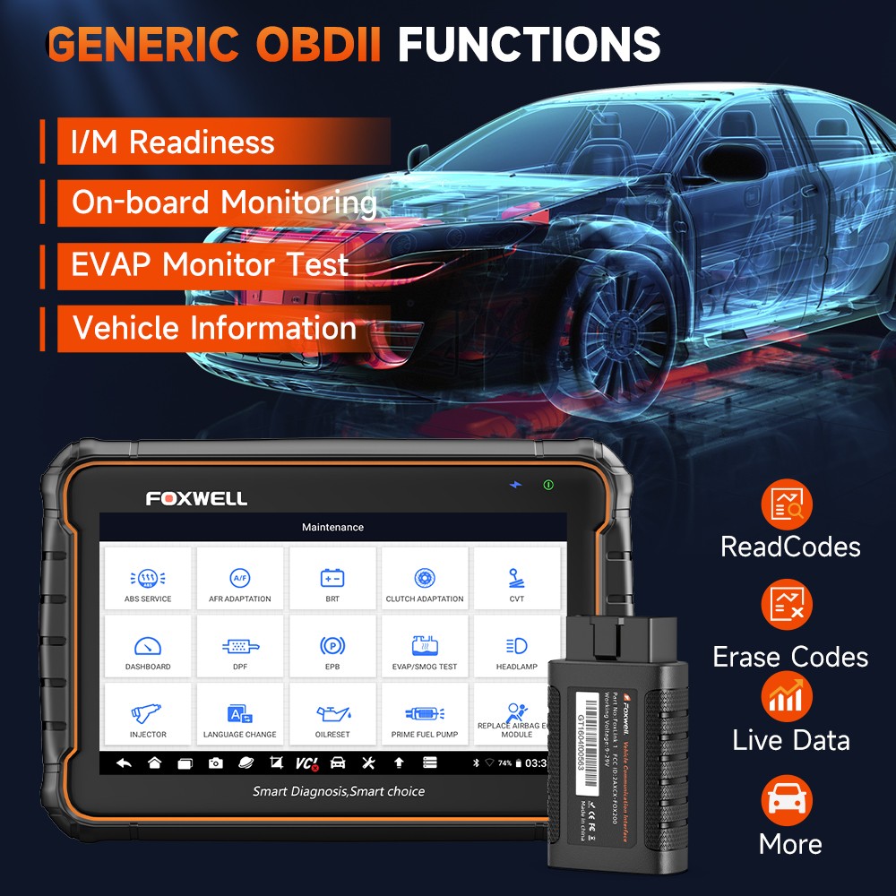 FOXWELL GT60 OBD2 Scanner Auto Bidirectional OIL TPMS All System Diagnostic Tool