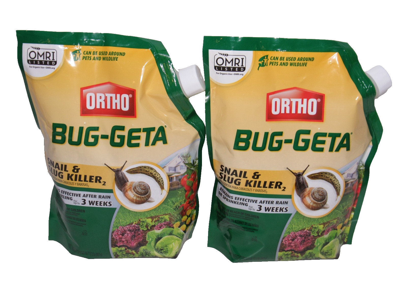 2 Ortho Bug-Geta Buggeta Snail and Slug Killer 2Lbs. Shake Pour (4 Pounds Total)