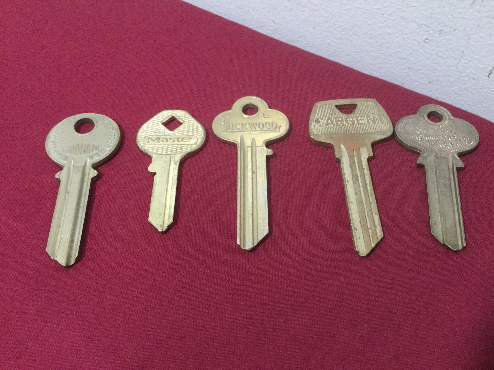 Assorted Original Key Blanks, Sargent, Lockwood, Chantrel, Set of 5 - Locksmith