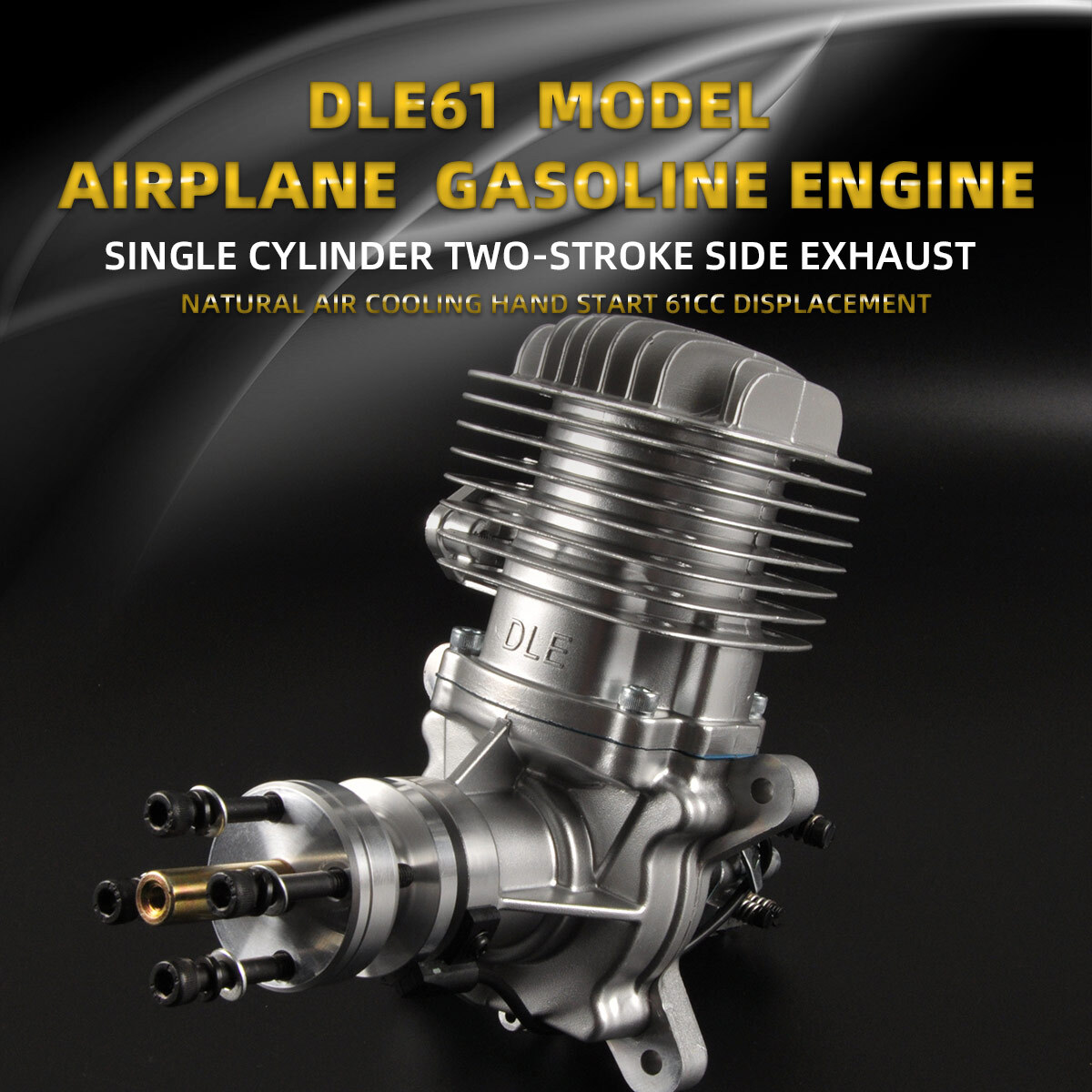 DLE 61CC Gas Engine Single Cylinder Two Stroke Side Exhaust with CDI & Muffler