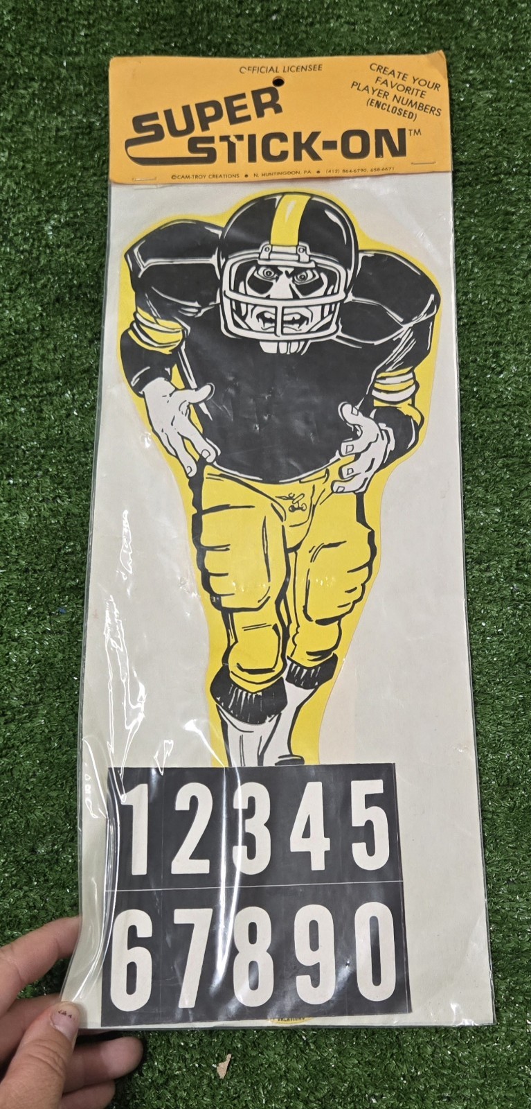 New In Pack 1980 Super Stick On Football Player With Numbers 16 Inch