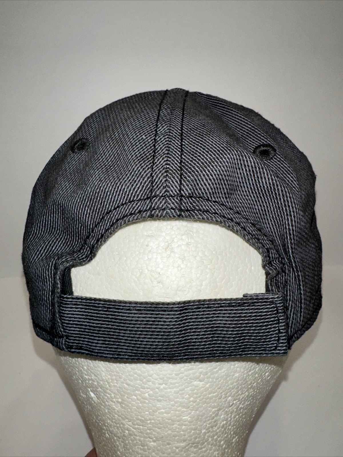 American Flag Black on Black Gray Pinstripe Hat Cap Hook Loop. Unbranded