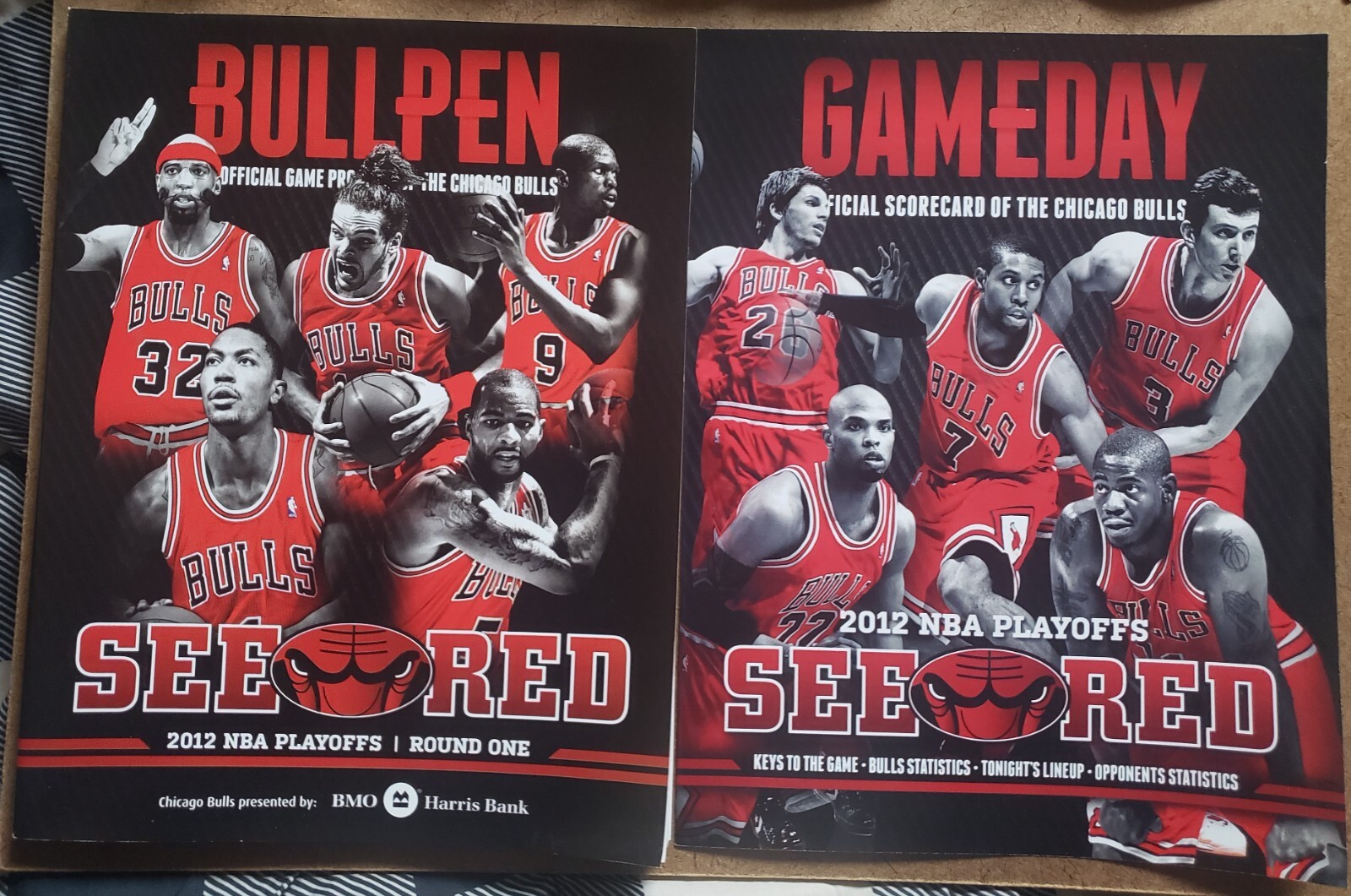 2012 Chicago Bulls vs Philadelphia 76ers Playoff Program w/Gameday Roster Rose