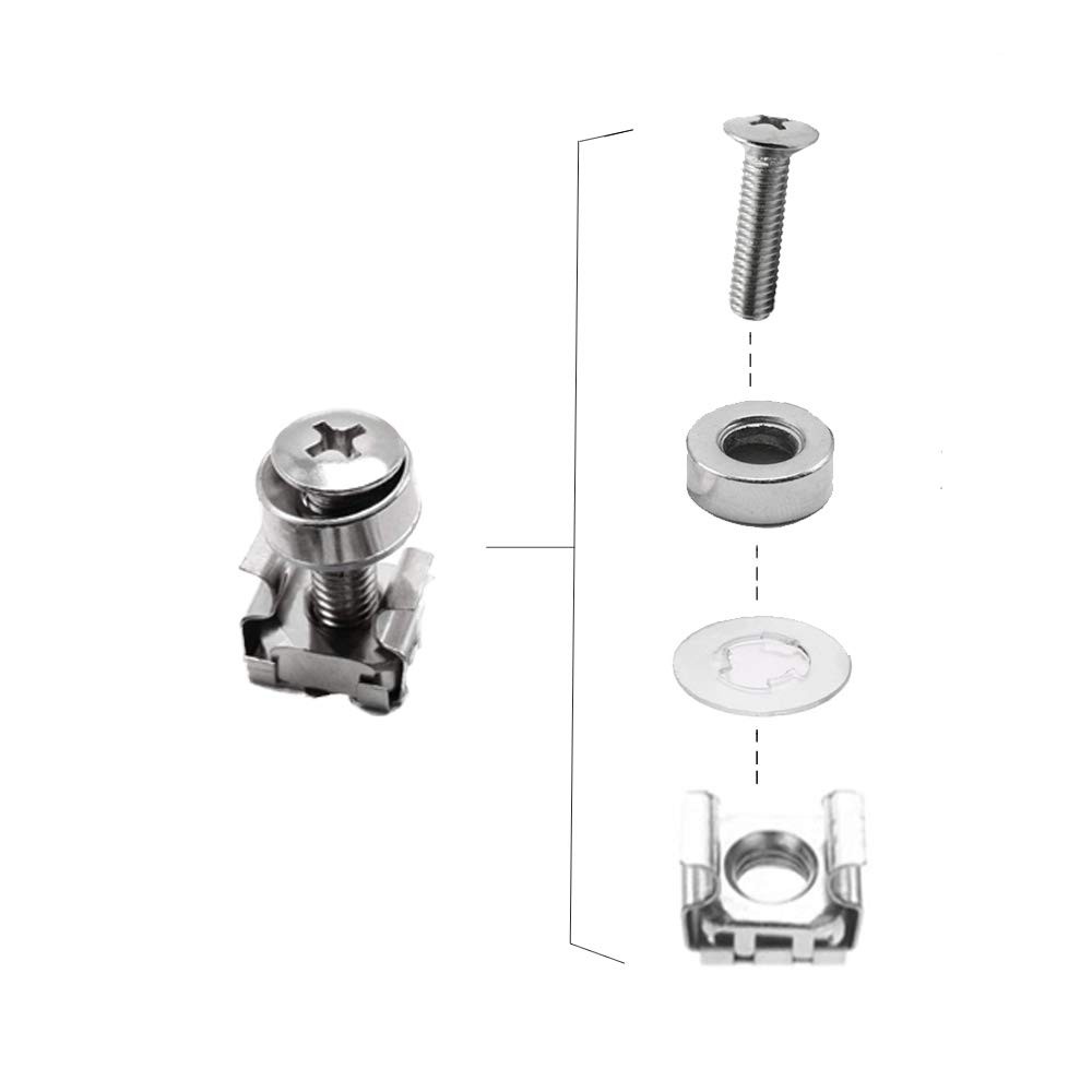 Server Rack Cage Nuts Screws Washers M6 Mounting Hardware 50 Sets