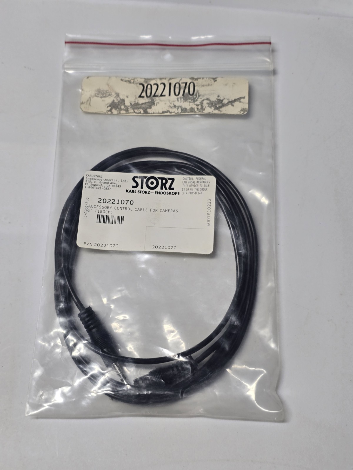 Karl Storz 20221070 Accessory Control Cable for Cameras 180cm 6 Ft
