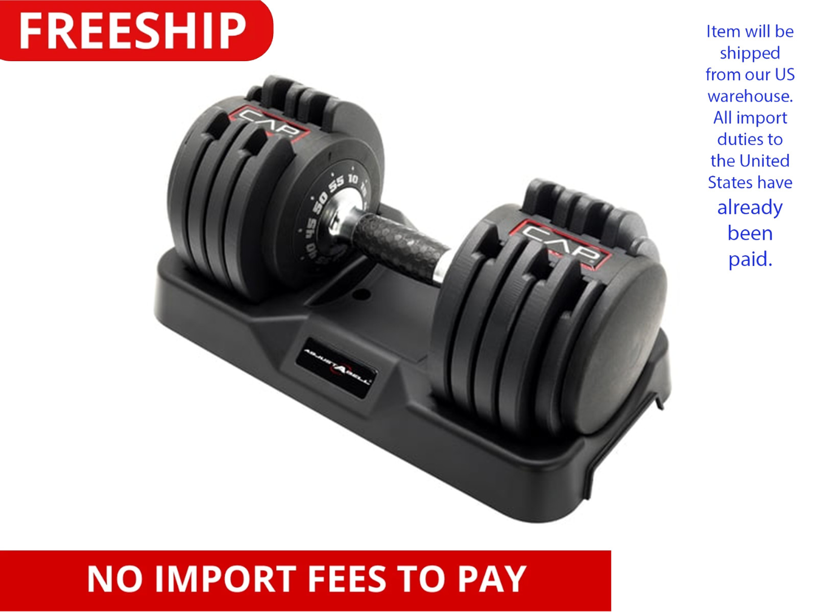 Adjustable Dumbbells, 55lb SmartBell Dumbbell Set with Quick-Select Weights
