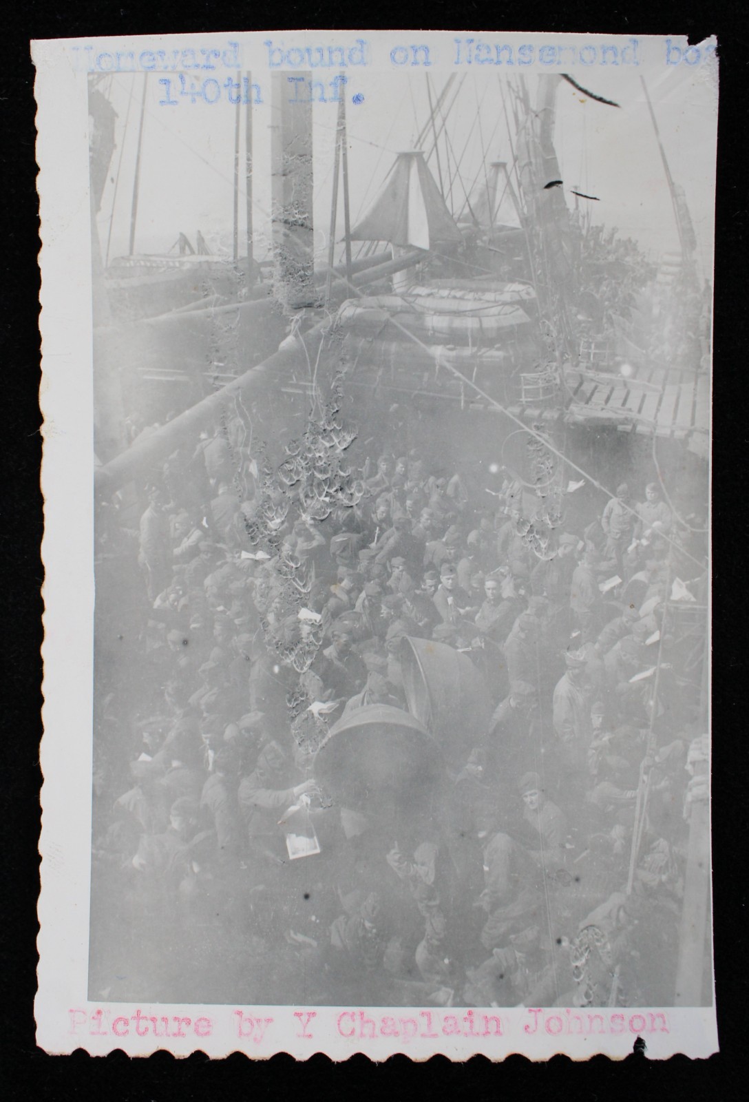 1917-1918 WWI Homeward Bound 140th Inf. 3"x5" Photo