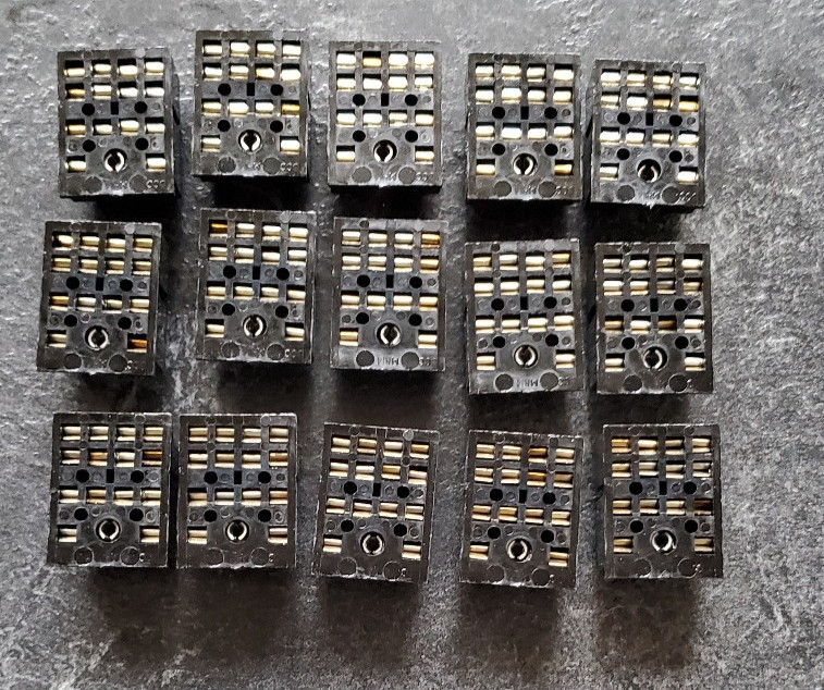 15 NEW=Custom Connector MR14-PCB Relay Socket, 14-Pin, 4-Pole, PCB, 300 V, 10A