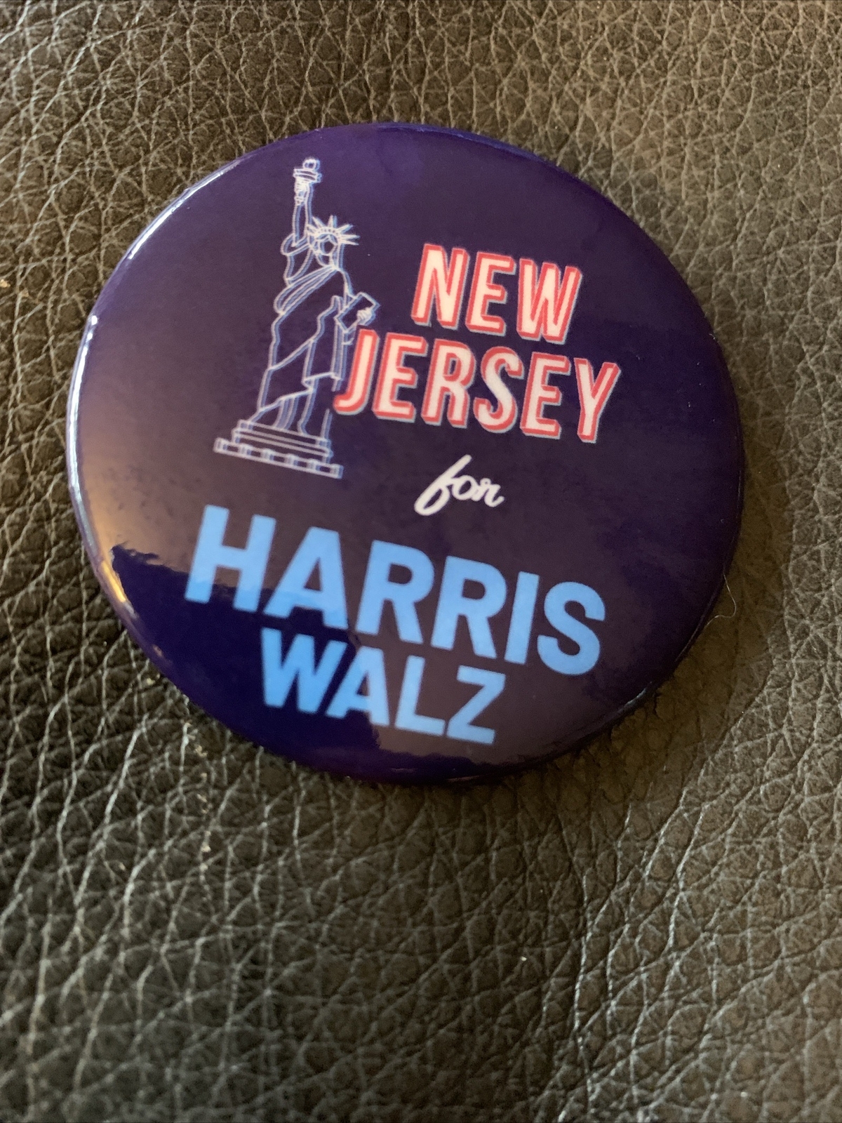 2024 New Jersey For Harris Walz Presidential Pinback Button