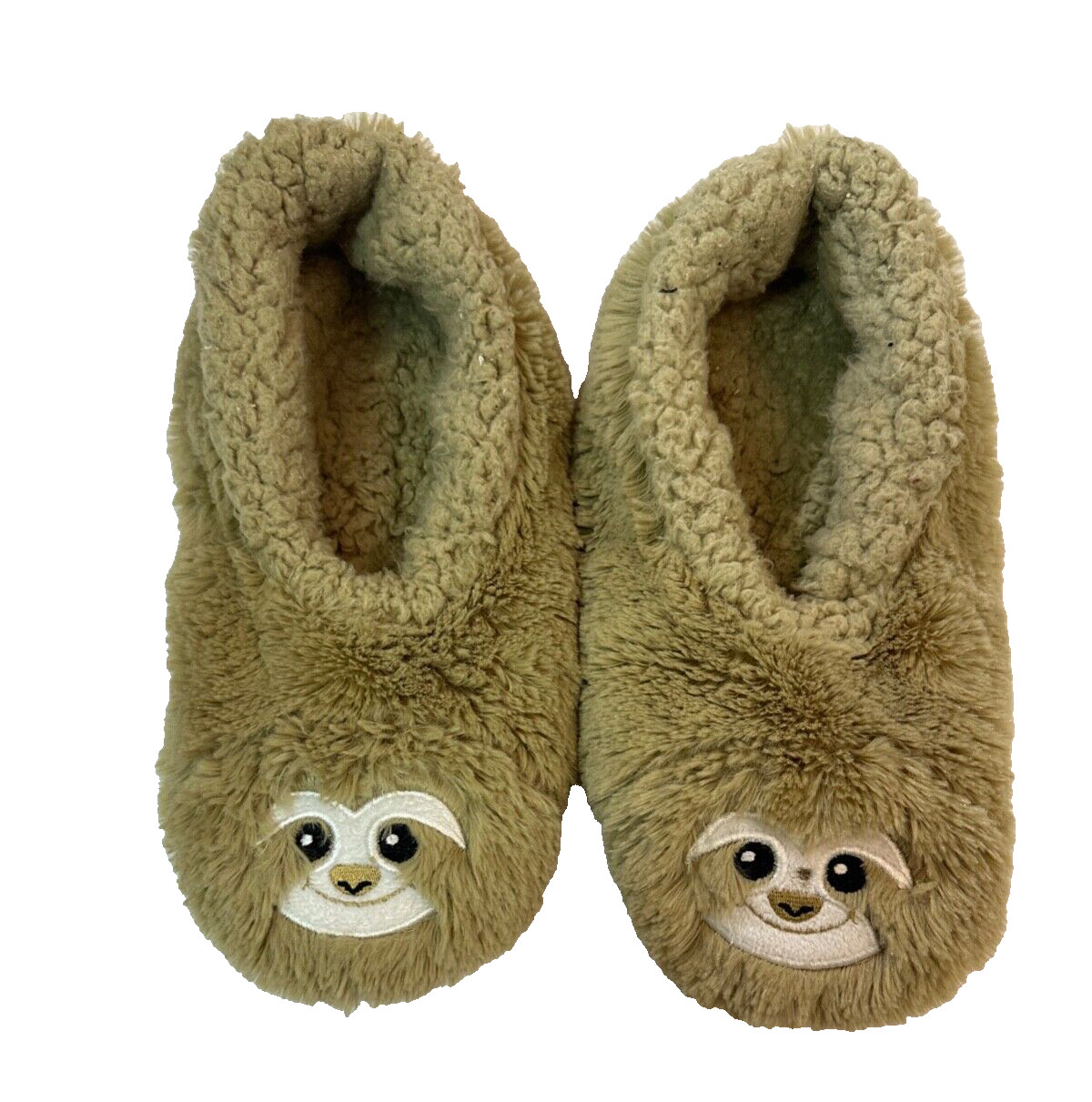 Unisex Swoozies Dark Beige Furry Animal Slippers / 10" Heel to Toe