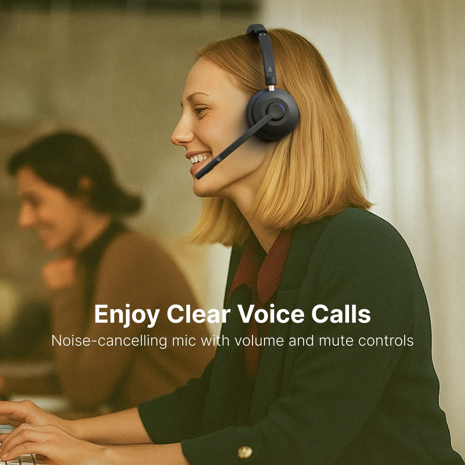 Chat Wireless On-Ear Headset with Noise-Cancelling Boom Mic