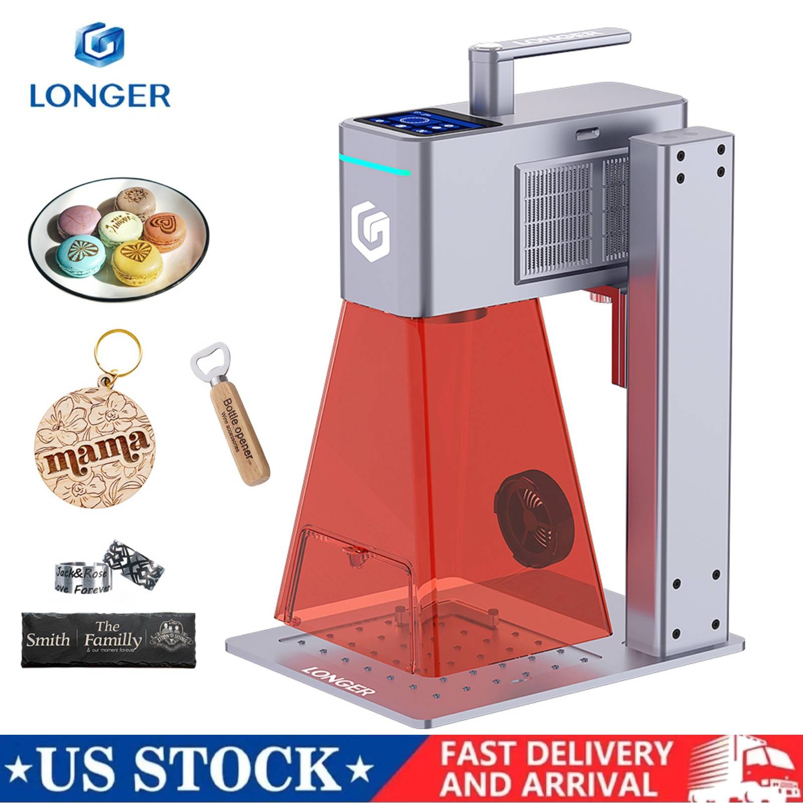 Longer Nano Duo AI Laser Engraver 300*300mm 10000mm/s 3D Embossing on Wood NEW