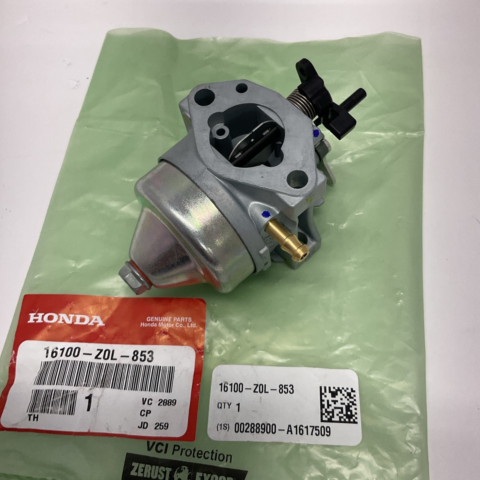 NEW Genuine HONDA Carburetor (Carb) GCV160 16100-Z0L-853 OEM (BB62Z C)