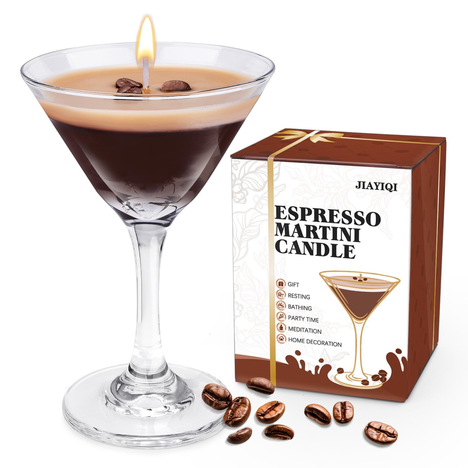 Espresso Martini Candle Gifts for Women Men, Coffee Scented Small, 1 Pack