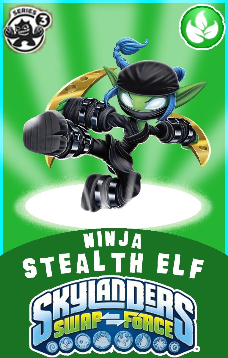 Skylanders Swap Force Ninja Stealth Elf Max 65,000 coins & Max Level NFC Card