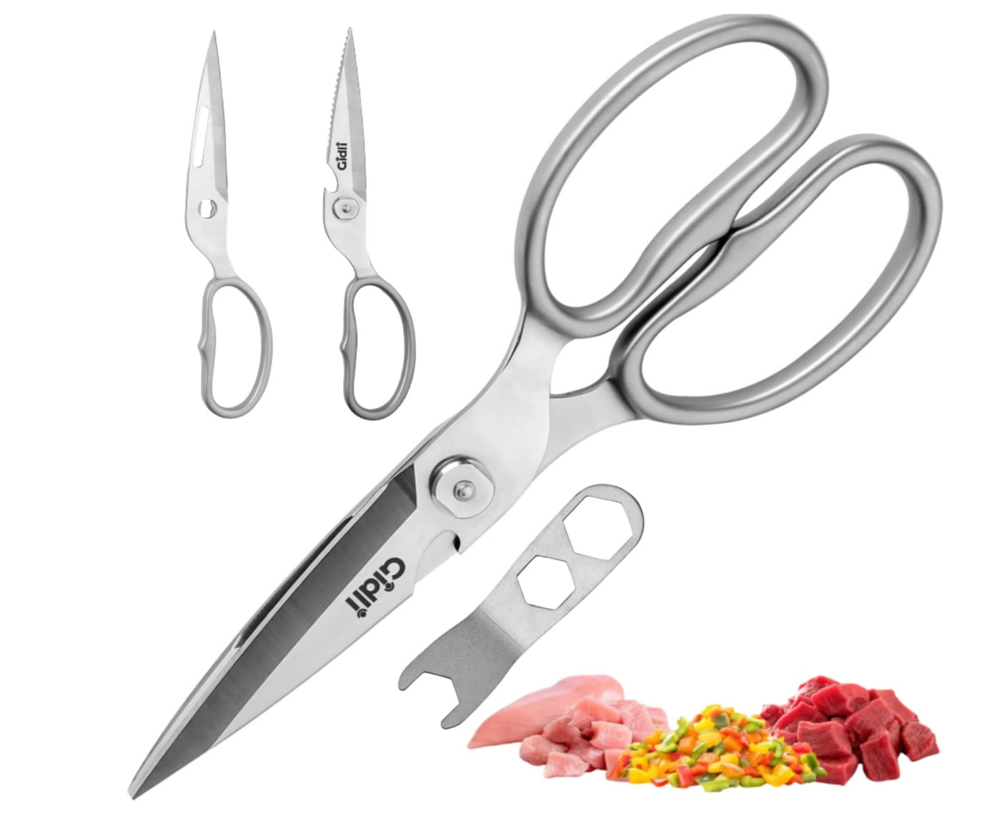 Premium Kitchen Scissors by Gidli – Heavy Duty All-Purpose Stainless Steel