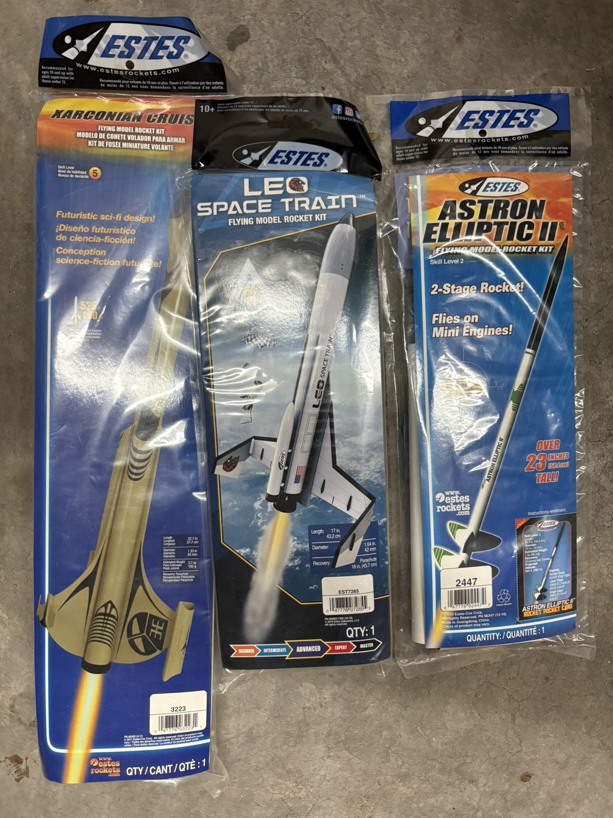 Lot Of 3 Estes Model rocket Kits New