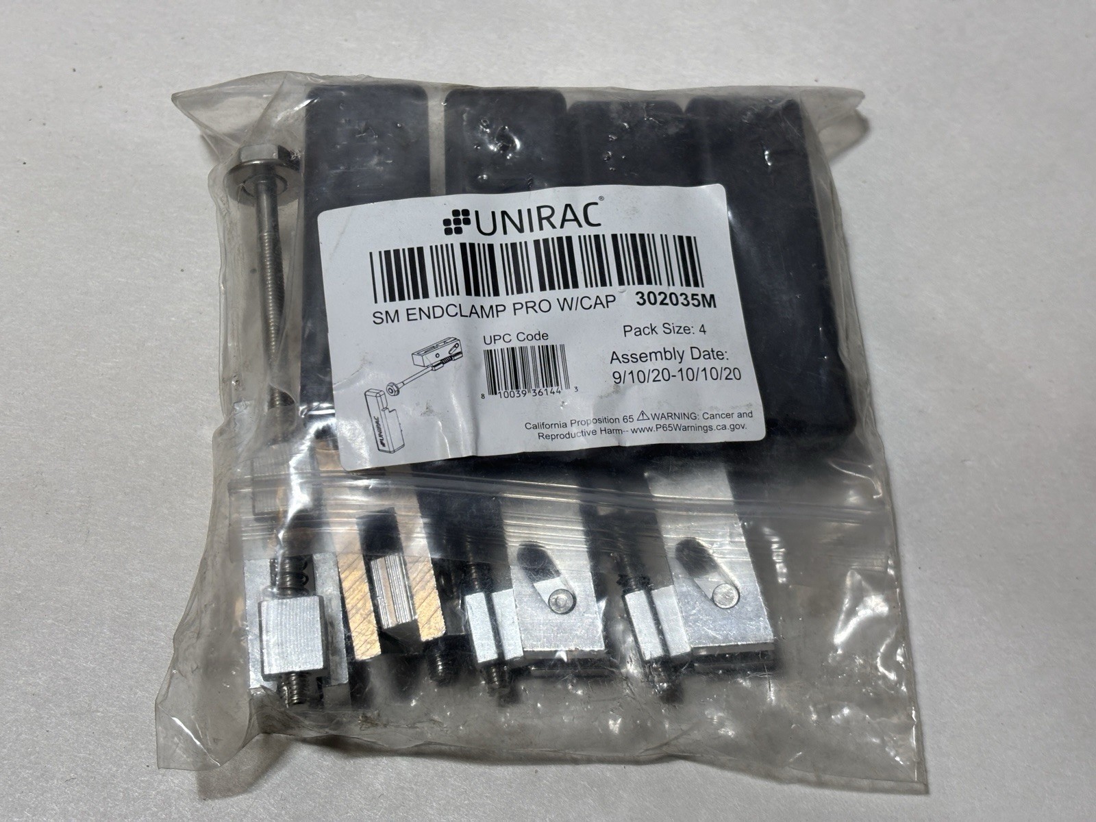 UNIRAC Small End Clamp with End Cap 302035M