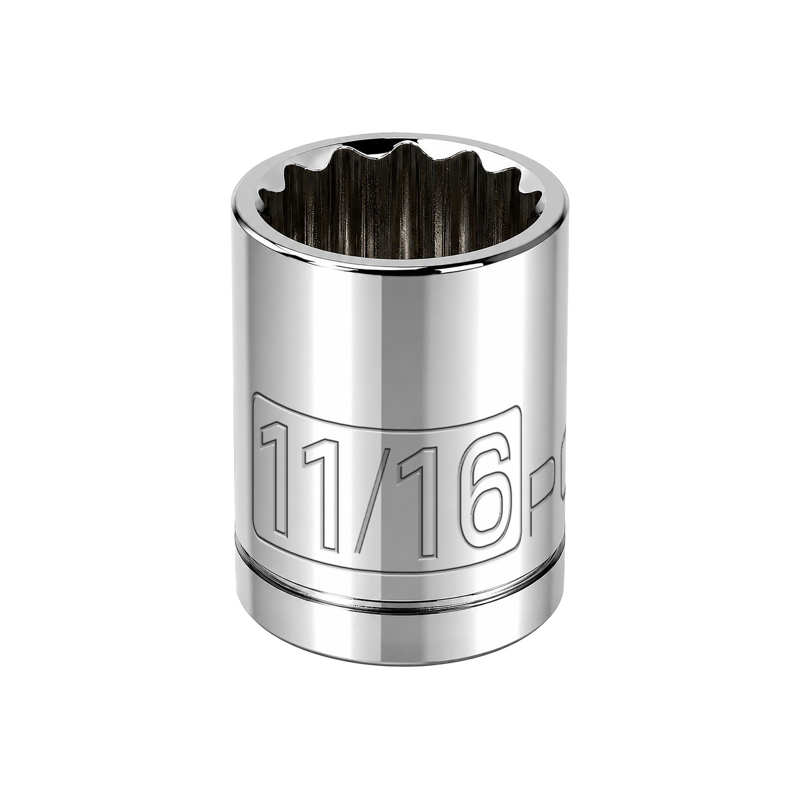 Powerbuilt 3/8 Inch Drive x 11/16 Inch 12 Point Shallow Socket - 641007