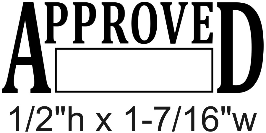 APPROVED text with Date Box on IDEAL 4911 Self-inking Rubber Stamp, BLACK INK