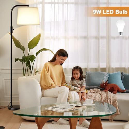 Floor Lamp for Living Room Bedroom,Modern LED Floor Lamp with white(9W Bulb)