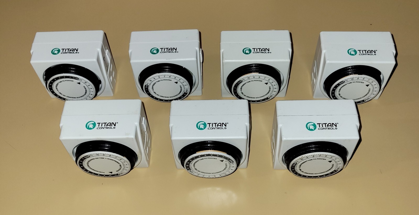 Lot of (7) Titan Controls Apollo 8 Dual Outlet 24 Hr Timer 120V 15 AMPS 60 HZ