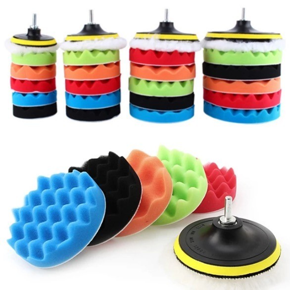 8Pcs 5 Inch Polishing Pads Sponge Waxing Foam Buffing Kit Car Polisher for Drill
