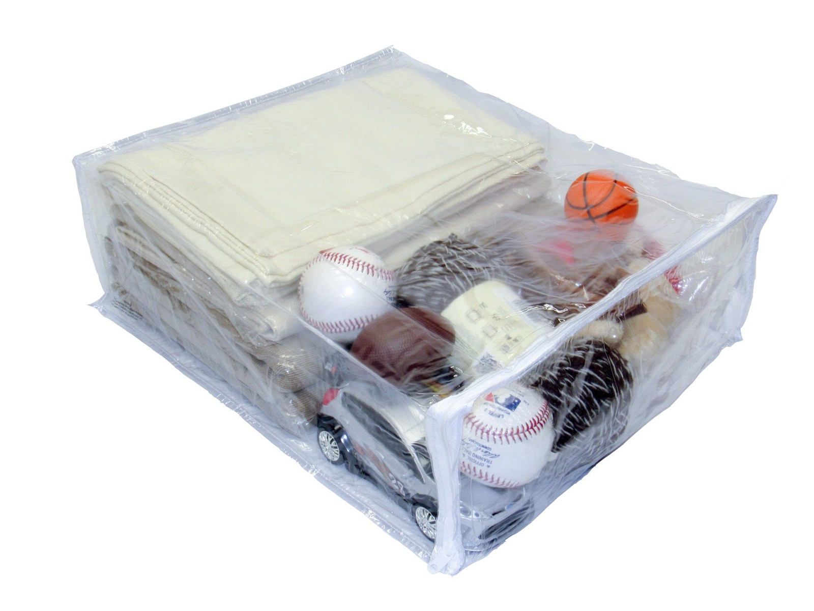 2-Pack Heavy Duty Vinyl Zippered Closet Storage Bags (Clear) for Sweaters, Bl...