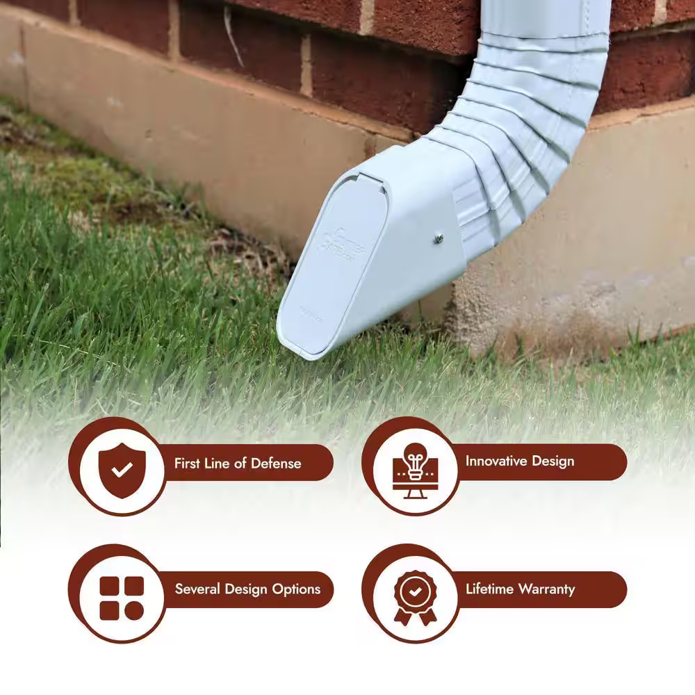 Type B 3 In. X 4 In. White Plastic Downspout Extension