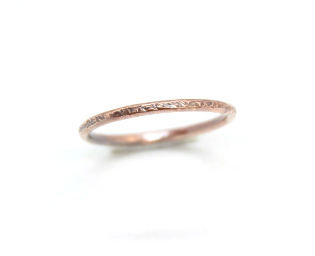 Copper Ring Stackable Hammered Rings Band Size 13.5 Promise Ring thin 2mm