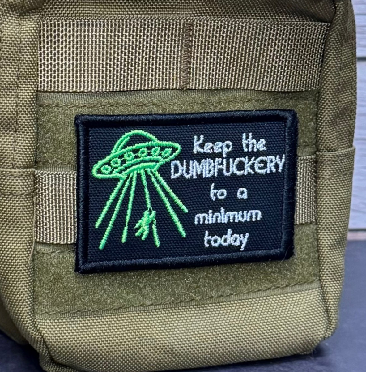 Keep the Dumfuckery to Minimum Funny Morale Patch 2x3" | VELCRO® Brand Fastener
