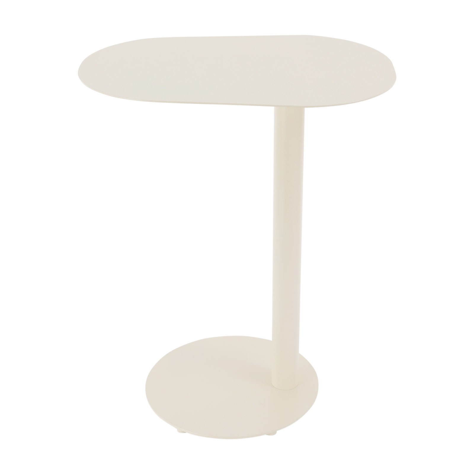 Cream White C-Shaped Side Table, Iron End Table, Couch Side Table 63x35x50CM