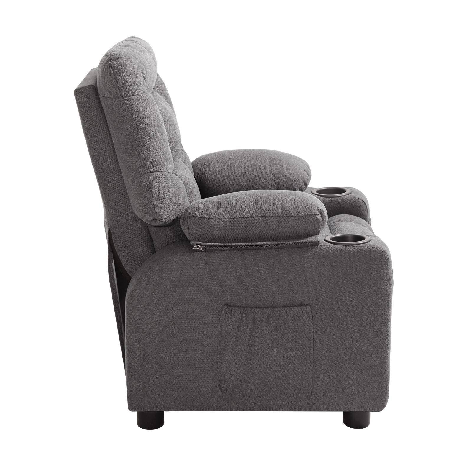 Uimoso Kids Reclining Chair Toddler Recliner with Cup Holders & Pockets (Grey)