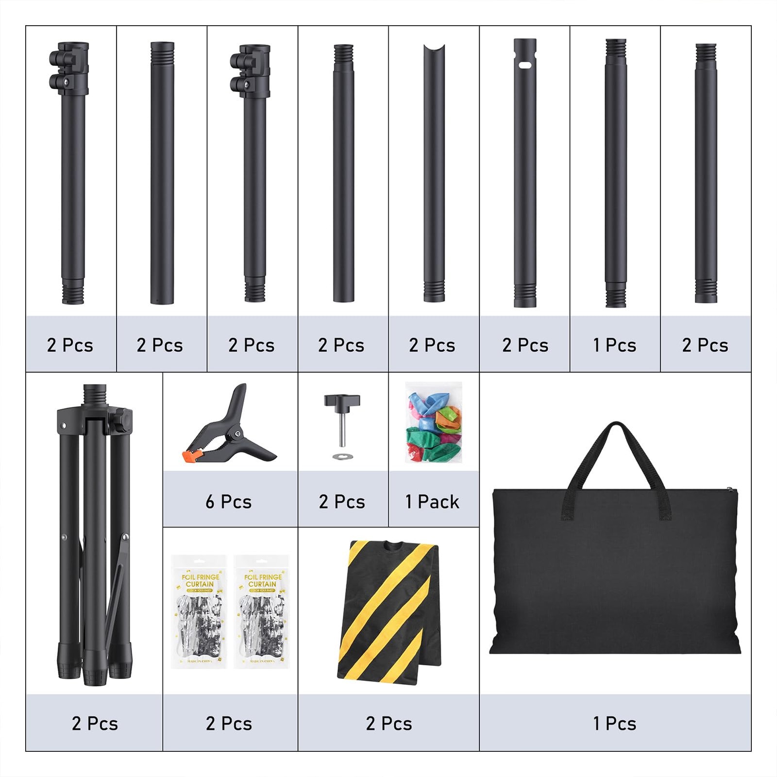 Eocnrhe Backdrop Stand Kit - 6 Widths 10X7.5Ft Adjustable Background Stand For