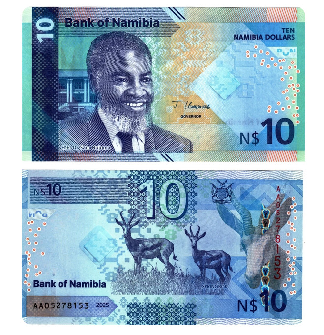 Namibia 10 Dollars 2025 P 20 UNC NEW Banknote