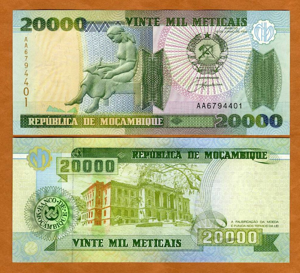 Mozambique,  20000 (20,000) meticais, 1999, P-140, AA-Prefix, UNC