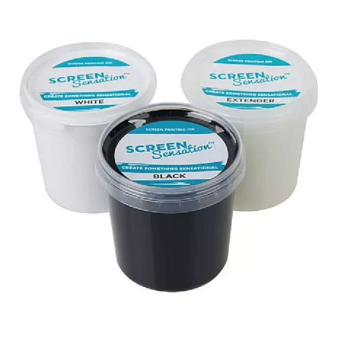 Screen Sensation Black and White Base Colors Ink and Extender NEW 667148
