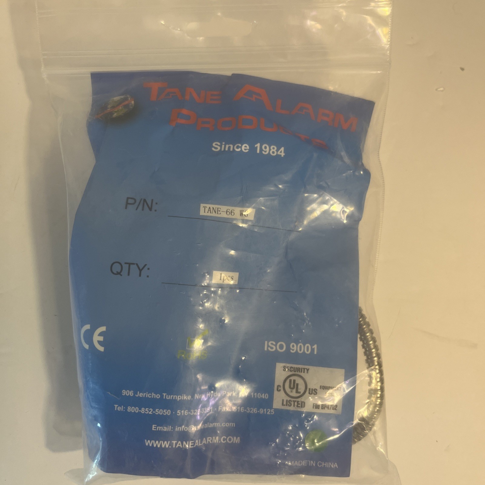 Tane Alarm Products Track Mounted Overhead Door Commercial Contact  TANE-66 WG