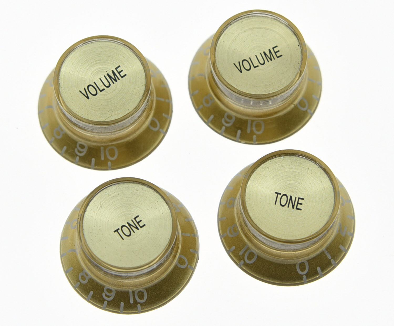 Gold W/ Gold Reflector Knobs Top Hat Guitar Knobs fits LP/SG Epi
