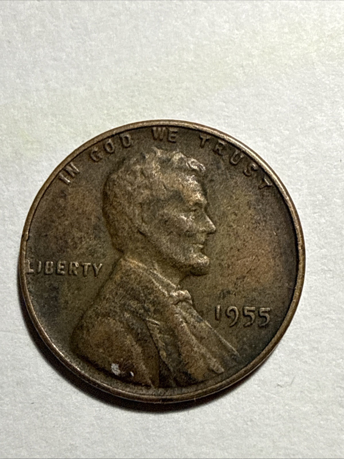 1955 wheat penny no mint mark     "L" ON LIBERTY EDGE OF RIM & IN GOD WE TRUST