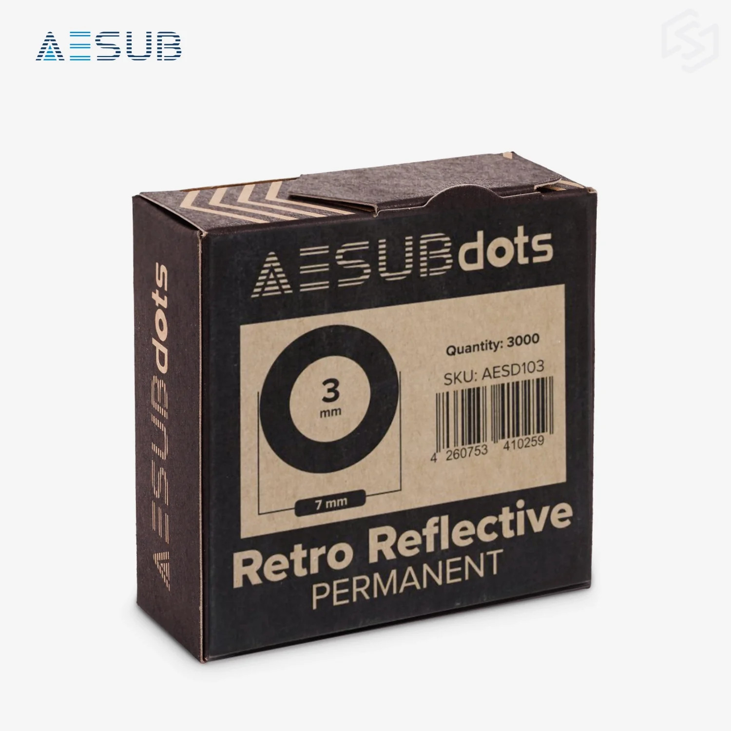 AESUBdots Retro-Reflective PERMANENT (Size: 3mm)
