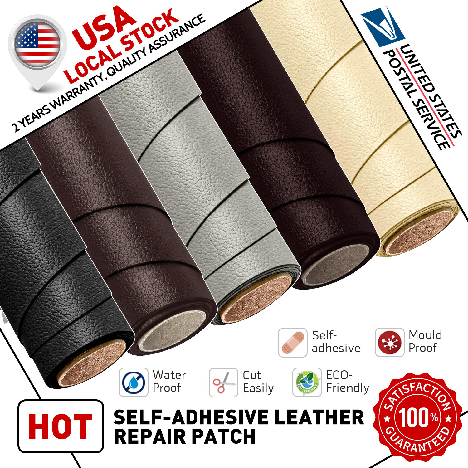 Self-Adhesive Leather Repair Patch Tape Sofa Couch Car Seat Bag Sticker
