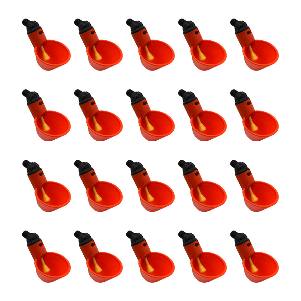 20 Pack Poultry Chicken Water Drinking Cups Feeder Hen Quail Automatic Drinker