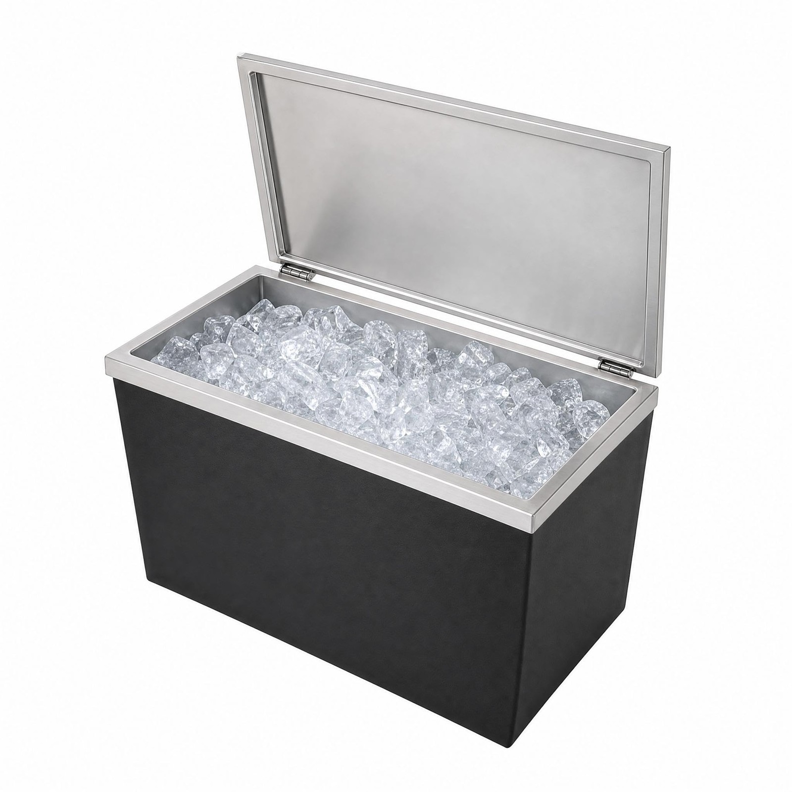 95QT Drop-In Ice Chest Stainless Steel Ice Bin With Lid Outdoor Kitchen Use